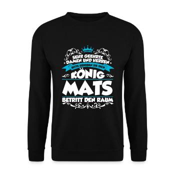 Mats Name Design - Unisex Pullover - Schwarz - Vorne - Alina (178cm) & Michal (187cm)