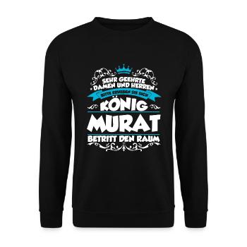 Murat Name Design - Unisex Pullover - Schwarz - Vorne - Alina (178cm) & Michal (187cm)