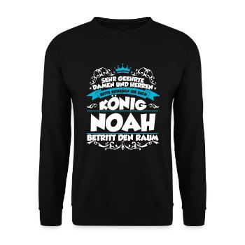 Noah Name Design - Unisex Pullover - Schwarz - Vorne - Alina (178cm) & Michal (187cm)