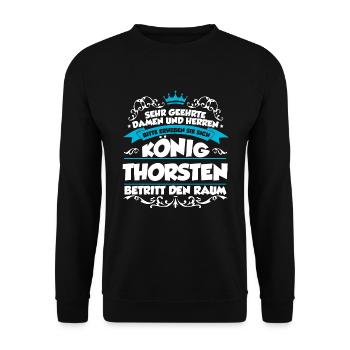 Thorsten Name Design - Unisex Pullover - Schwarz - Vorne - Alina (178cm) & Michal (187cm)