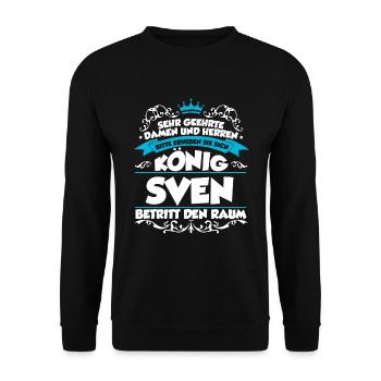 Sven Name Design - Unisex Pullover - Schwarz - Vorne - Alina (178cm) & Michal (187cm)