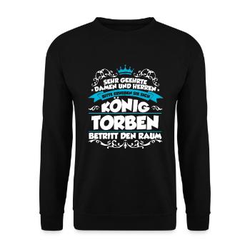 Torben Name Design - Unisex Pullover - Schwarz - Vorne - Alina (178cm) & Michal (187cm)