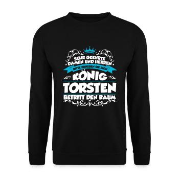Torsten Name Design - Unisex Pullover - Schwarz - Vorne - Alina (178cm) & Michal (187cm)