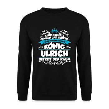 Ulrich Name Design - Unisex Pullover - Schwarz - Vorne - Alina (178cm) & Michal (187cm)