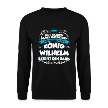Wilhelm Name Design - Unisex Pullover - Schwarz - Vorne - Alina (178cm) & Michal (187cm)