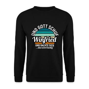 Winfried - Unisex Pullover - Schwarz - Vorne - Alina (178cm) & Michal (187cm)