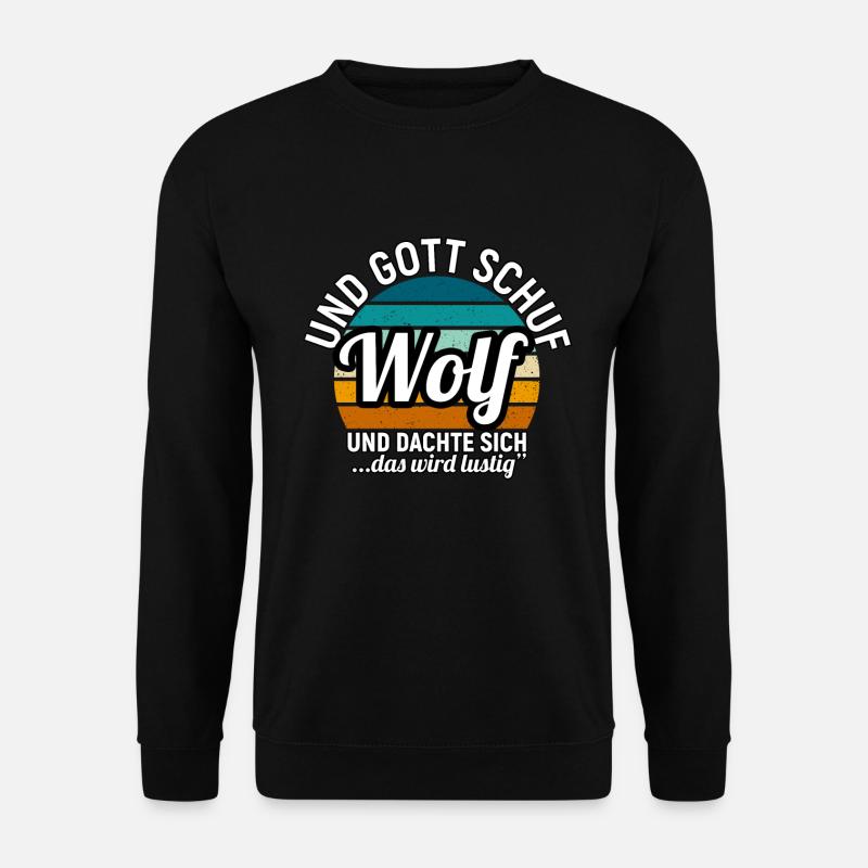 Wolf - Unisex Pullover - Schwarz