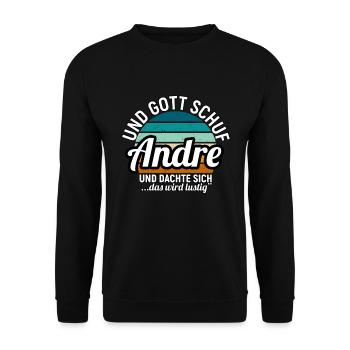 Andreas - Unisex Pullover - Schwarz - Vorne - Alina (178cm) & Michal (187cm)