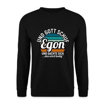 Emil - Unisex Pullover - Schwarz - Vorne - Alina (178cm) & Michal (187cm)