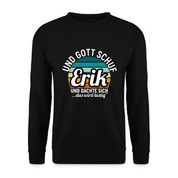 Erwin - Unisex Pullover - Schwarz - Vorne - Alina (178cm) & Michal (187cm)