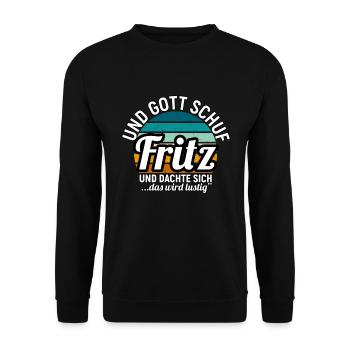 Fritz - Unisex Pullover - Schwarz - Vorne - Alina (178cm) & Michal (187cm)