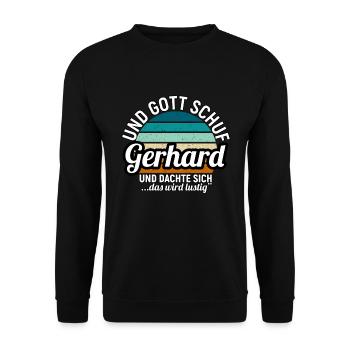 Gerhard - Unisex Pullover - Schwarz - Vorne - Alina (178cm) & Michal (187cm)