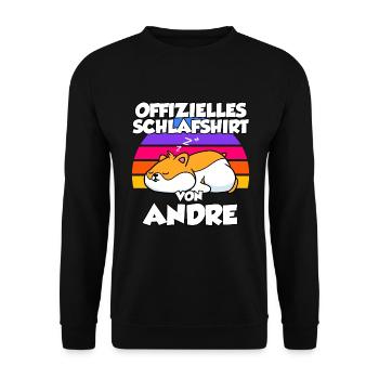 Offizielles Schlafshirt Von Andre - Unisex Pullover - Schwarz - Vorne - Alina (178cm) & Michal (187cm)