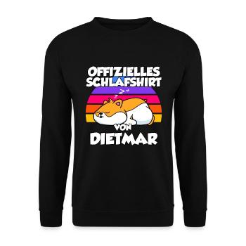 Offizielles Schlafshirt Von Dietmar - Unisex Pullover - Schwarz - Vorne - Alina (178cm) & Michal (187cm)