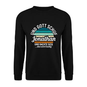 Jonathan - Unisex Pullover - Schwarz - Vorne - Alina (178cm) & Michal (187cm)