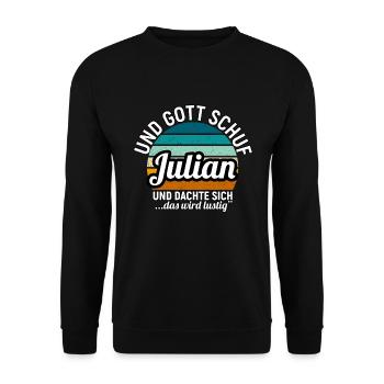 Julian - Unisex Pullover - Schwarz - Vorne - Alina (178cm) & Michal (187cm)