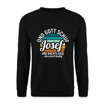 Josef - Unisex Pullover - Schwarz - Vorne - Alina (178cm) & Michal (187cm)