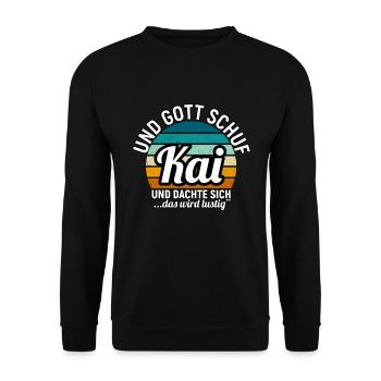 Kai - Unisex Pullover - Schwarz - Vorne - Alina (178cm) & Michal (187cm)