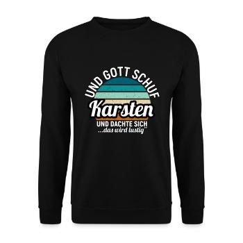 Karsten - Unisex Pullover - Schwarz - Vorne - Alina (178cm) & Michal (187cm)