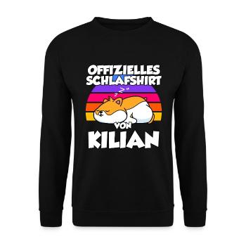 Offizielles Schlafshirt Von Kilian - Unisex Pullover - Schwarz - Vorne - Alina (178cm) & Michal (187cm)