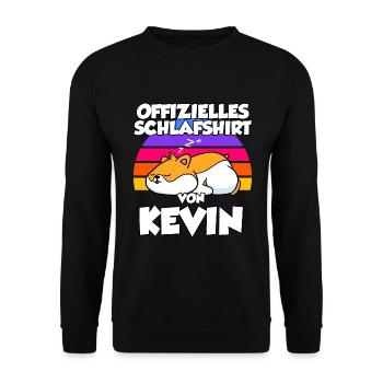 Offizielles Schlafshirt Von Kevin - Unisex Pullover - Schwarz - Vorne - Alina (178cm) & Michal (187cm)