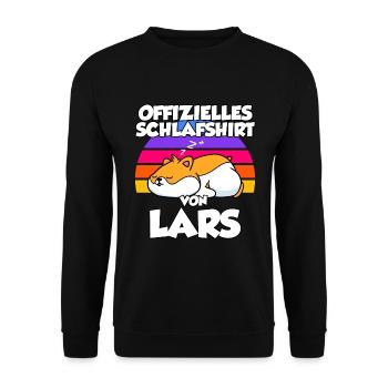 Offizielles Schlafshirt Von Lars - Unisex Pullover - Schwarz - Vorne - Alina (178cm) & Michal (187cm)