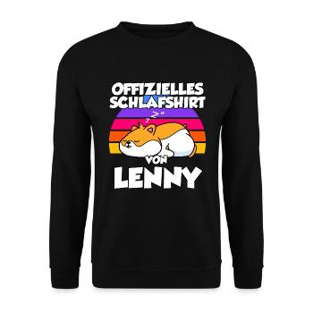 Offizielles Schlafshirt Von Lenny - Unisex Pullover - Schwarz - Vorne - Alina (178cm) & Michal (187cm)