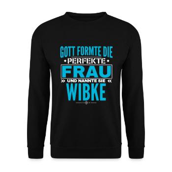 Conception du nom Wibke - Sweat-shirt Unisexe - noir - Devant - Alina (178cm) & Michal (187cm)