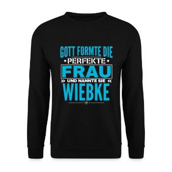 Wiebke Name Design - Unisex Sweatshirt - black - Front - Alina (178cm) & Michal (187cm)