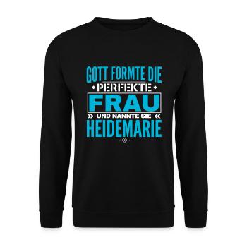 Heidemarie Name Design - Unisex Sweatshirt - black - Front - Alina (178cm) & Michal (187cm)