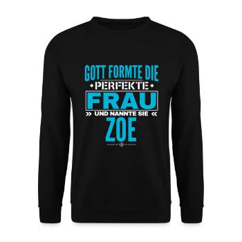 Conception du nom Zoe - Sweat-shirt Unisexe - noir - Devant - Alina (178cm) & Michal (187cm)