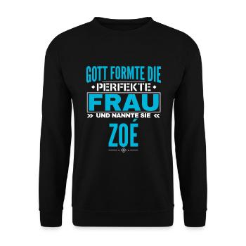 Zoé Nom Design - Sweat-shirt Unisexe - noir - Devant - Alina (178cm) & Michal (187cm)