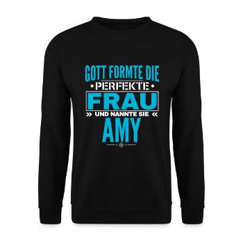 Amy Name Design - Unisex Sweatshirt - black - Front - Alina (178cm) & Michal (187cm)