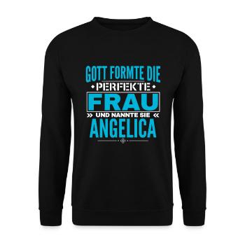 Angelica Name Design - Unisex Sweatshirt - black - Front - Alina (178cm) & Michal (187cm)