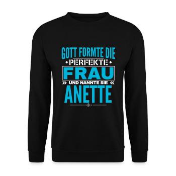 Anette Name Design - Unisex Sweatshirt - black - Front - Alina (178cm) & Michal (187cm)