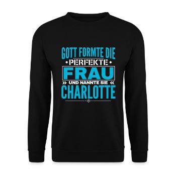 Charlotte Name Design - Unisex Sweatshirt - black - Front - Alina (178cm) & Michal (187cm)