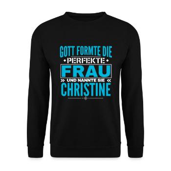 Christine Name Design - Unisex Sweatshirt - black - Front - Alina (178cm) & Michal (187cm)