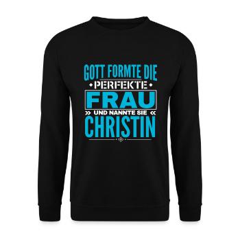 Christin Name Design - Unisex Sweatshirt - black - Front - Alina (178cm) & Michal (187cm)