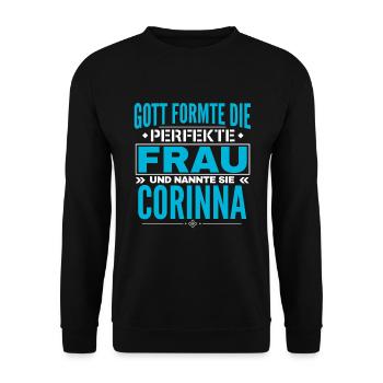 Conception du nom Corinna - Sweat-shirt Unisexe - noir - Devant - Alina (178cm) & Michal (187cm)