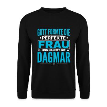Dagmar Name Design - Unisex Pullover - Schwarz - Vorne - Alina (178cm) & Michal (187cm)