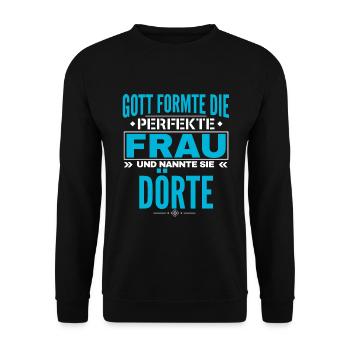 Dörte Name Design - Unisex Pullover - Schwarz - Vorne - Alina (178cm) & Michal (187cm)