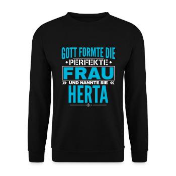 Conception du nom Herta - Sweat-shirt Unisexe - noir - Devant - Alina (178cm) & Michal (187cm)