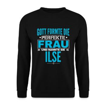 Ilse Name Design - Unisex Pullover - Schwarz - Vorne - Alina (178cm) & Michal (187cm)