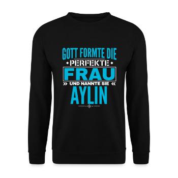 Conception du nom d’Ilona - Sweat-shirt Unisexe - noir - Devant - Alina (178cm) & Michal (187cm)