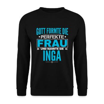 Inga Name Design - Unisex Sweatshirt - black - Front - Alina (178cm) & Michal (187cm)