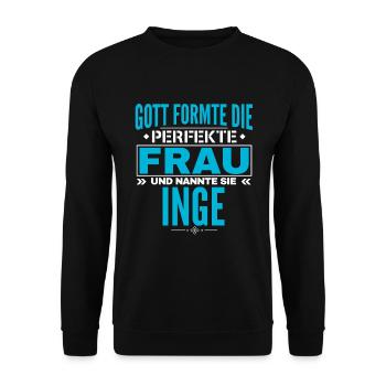 Inge Name Design - Unisex Pullover - Schwarz - Vorne - Alina (178cm) & Michal (187cm)