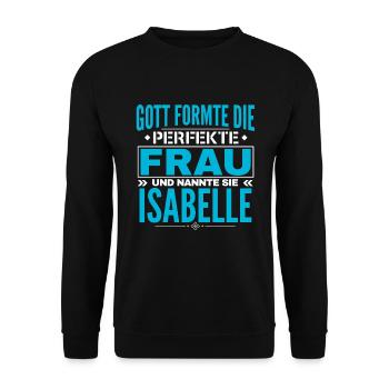 Isabelle Name Design - Unisex Sweatshirt - black - Front - Alina (178cm) & Michal (187cm)