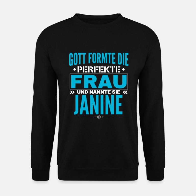 Janine Name Design - Unisex Pullover - Schwarz