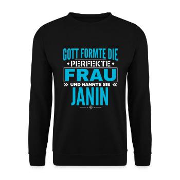 Janin Name Design - Unisex Sweatshirt - black - Front - Alina (178cm) & Michal (187cm)