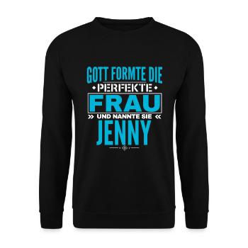 Jenny Name Design - Unisex Sweatshirt - black - Front - Alina (178cm) & Michal (187cm)